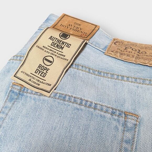 Polo Ralph Lauren Kipton Wash Patchwork Avery Boyfriend Jeans Womens size 27 New - Picture 10 of 11